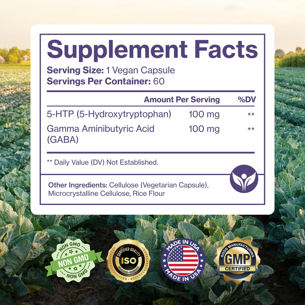 Pure Micronutrients Pure-5HTP bottle close-up showing Kosher and Halal icons