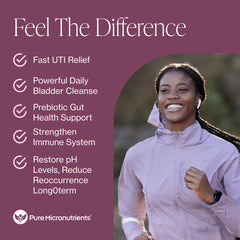 Pure Micronutrients UT Support label close-up highlighting cranberry-dandelion-hibiscus blend for bladder health.