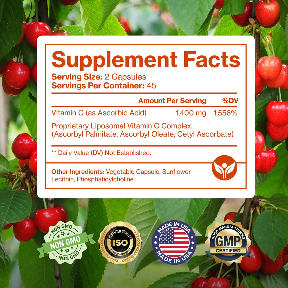Packaging of Pure Liposomal Vitamin C from Pure Micronutrients with 90 capsules