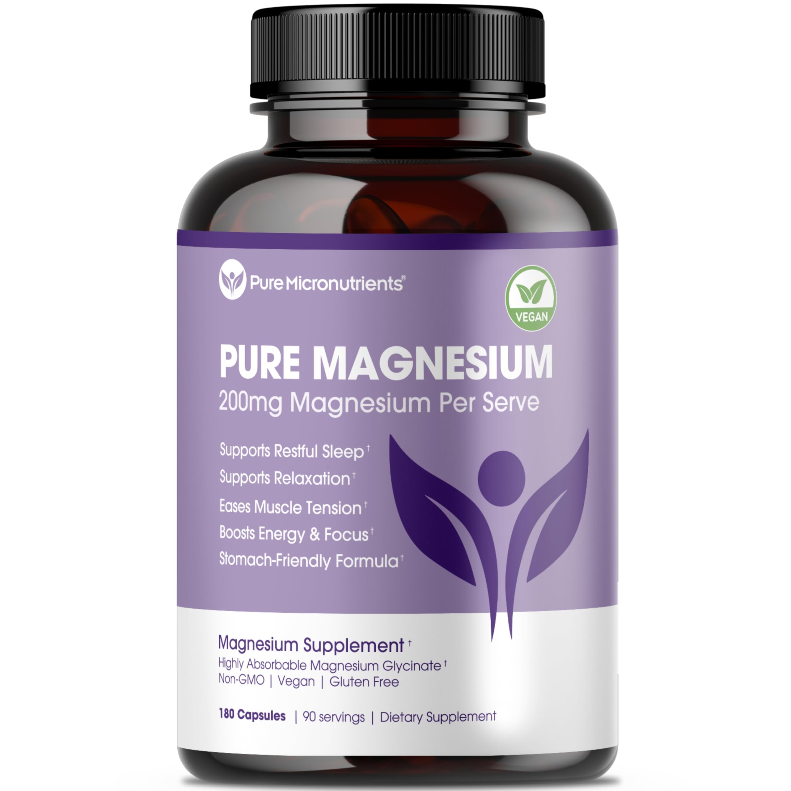 Pure Micronutrients magnesium glycinate bottle for gentle daily support.