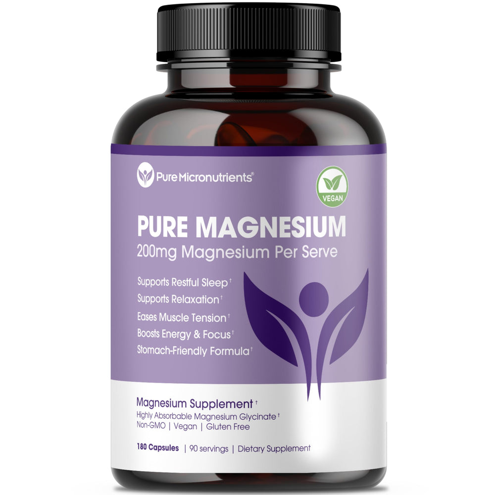 Pure Micronutrients magnesium glycinate bottle for gentle daily support.
