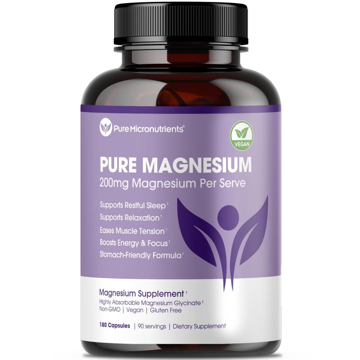 Pure Micronutrients magnesium glycinate bottle for gentle daily support.