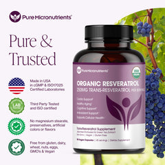 Pure Micronutrients resveratrol capsules closeup showing vegan capsule design ideal for vegetarians.