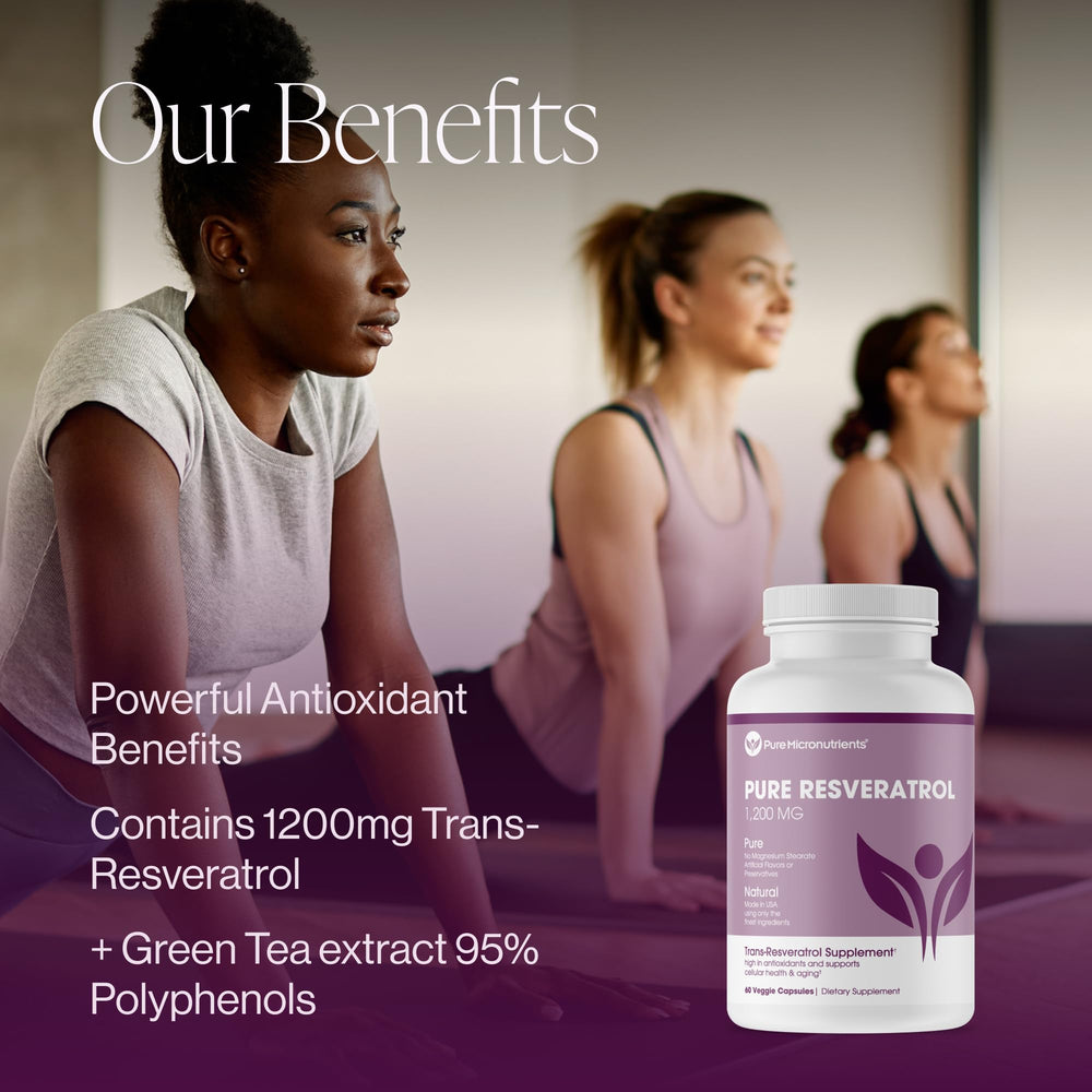 Pure Resveratrol label detail showing 50 percent trans-resveratrol potency