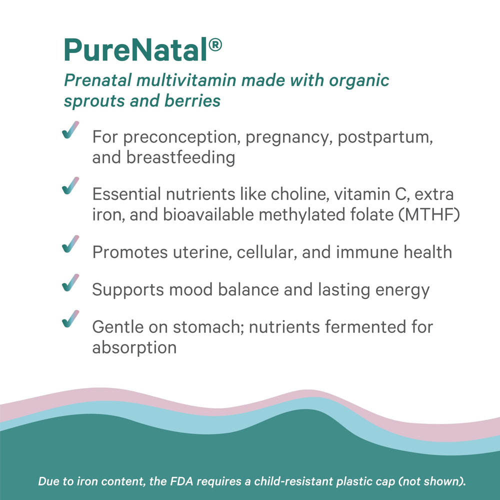 PureNatal Prenatal bottle made in USA with clean ingredients