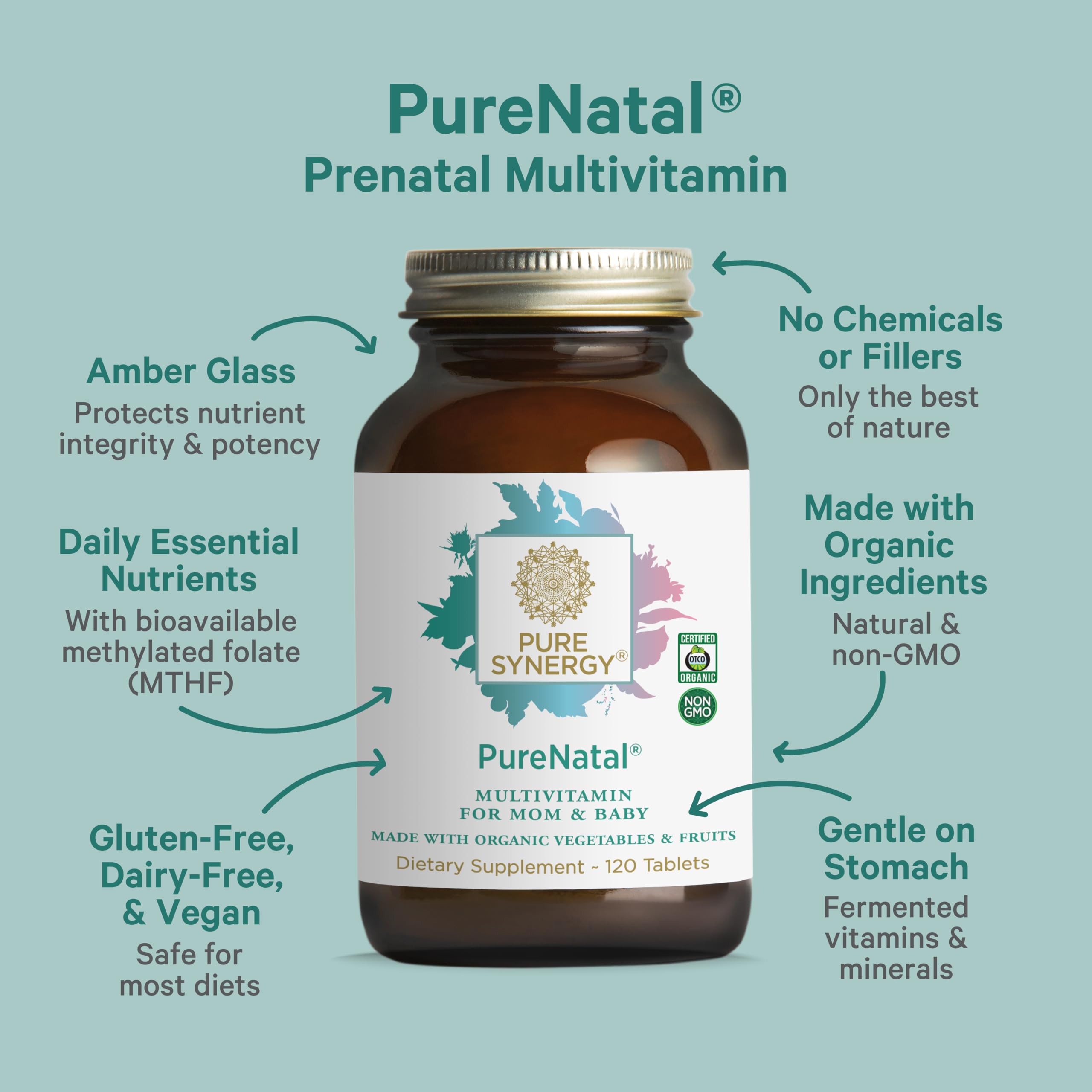 PureNatal Prenatal organic sprouts and berries ingredients visual
