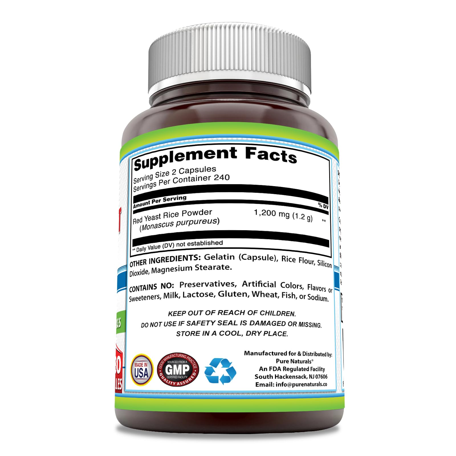 Pure Naturals Red Yeast Rice capsules ready to take with a balanced wellness routine