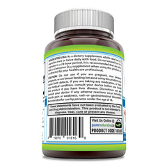 Close-up of Pure Naturals Red Yeast Rice label emphasizing USA-made GMP standards