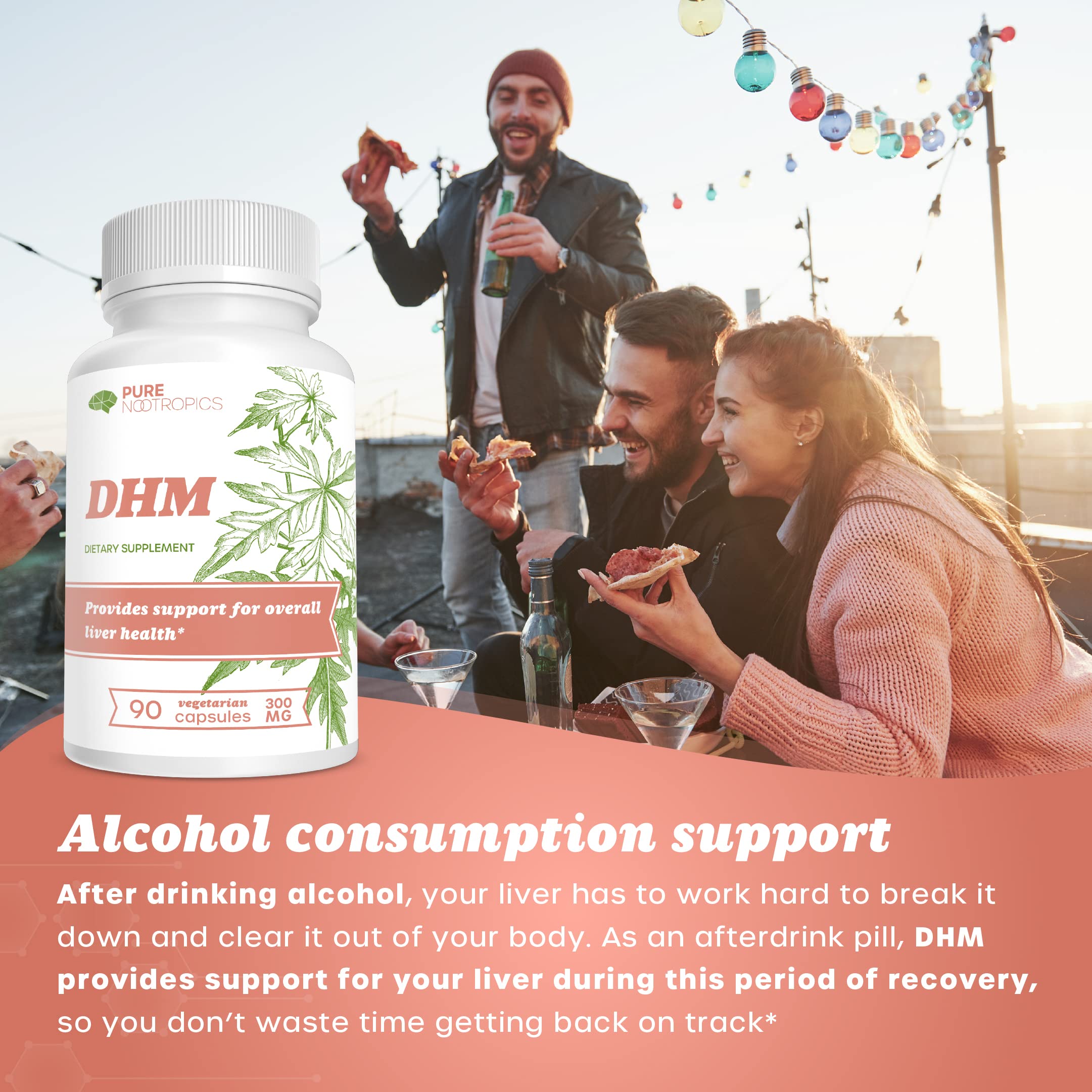 Pure Nootropics DHM value-pack of 90 capsules for daily use.