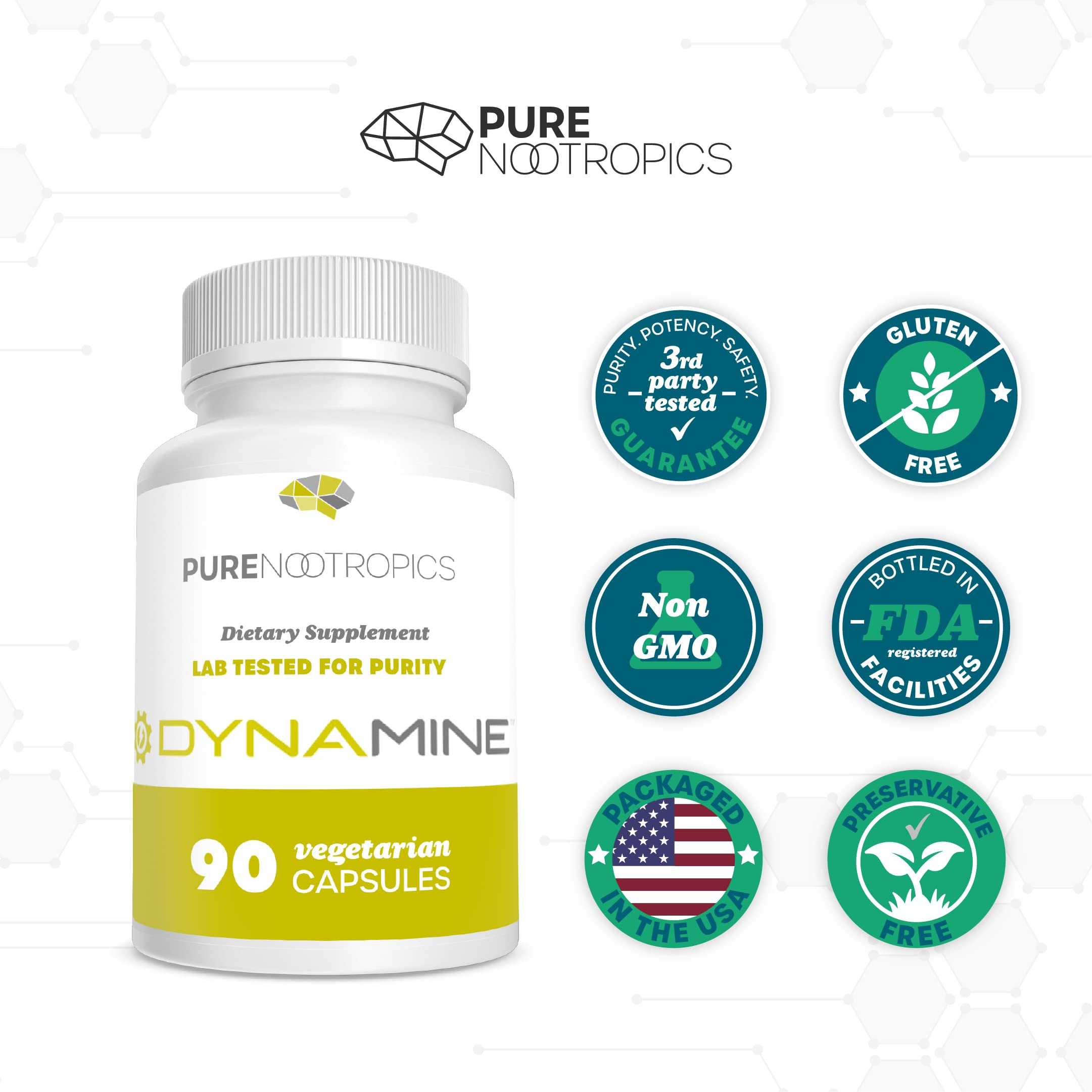 Dynamine bottle and pills supporting gym session focus and energy