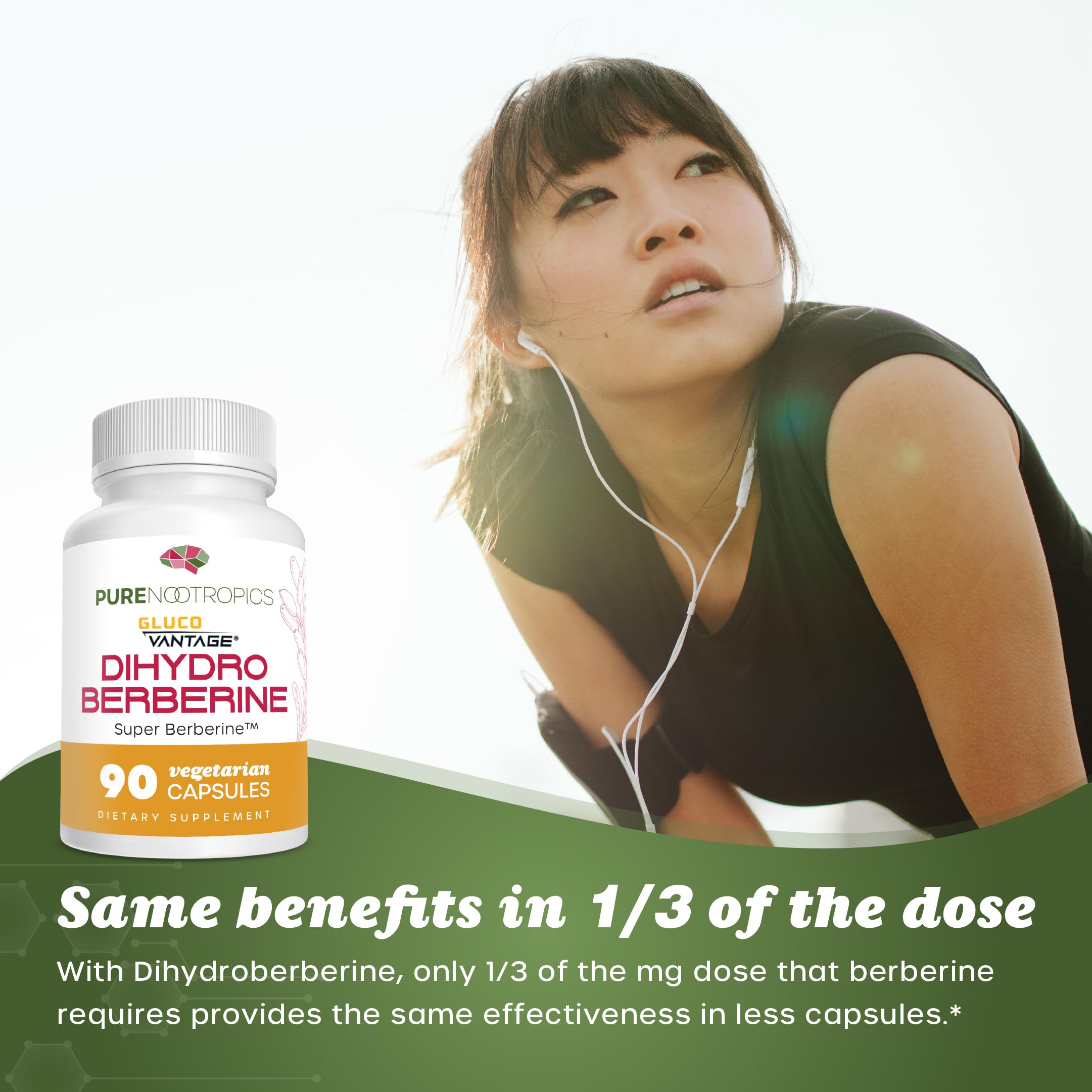 Non-GMO berberine badge on bottle signaling natural sourcing.
