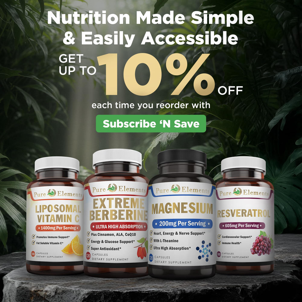 Pure Organic Elements Extreme Berberine Plus packaging emphasizes gluten-free, vegan, and non-GMO attributes.