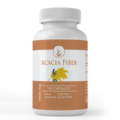 PURE ORIGINAL INGREDIENTS Acacia Fiber Capsules bottle front shows pure, additive-free formula.