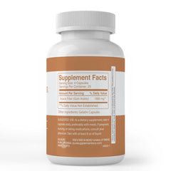PURE ORIGINAL INGREDIENTS Acacia Fiber Capsules label closeup highlights single-ingredient purity.