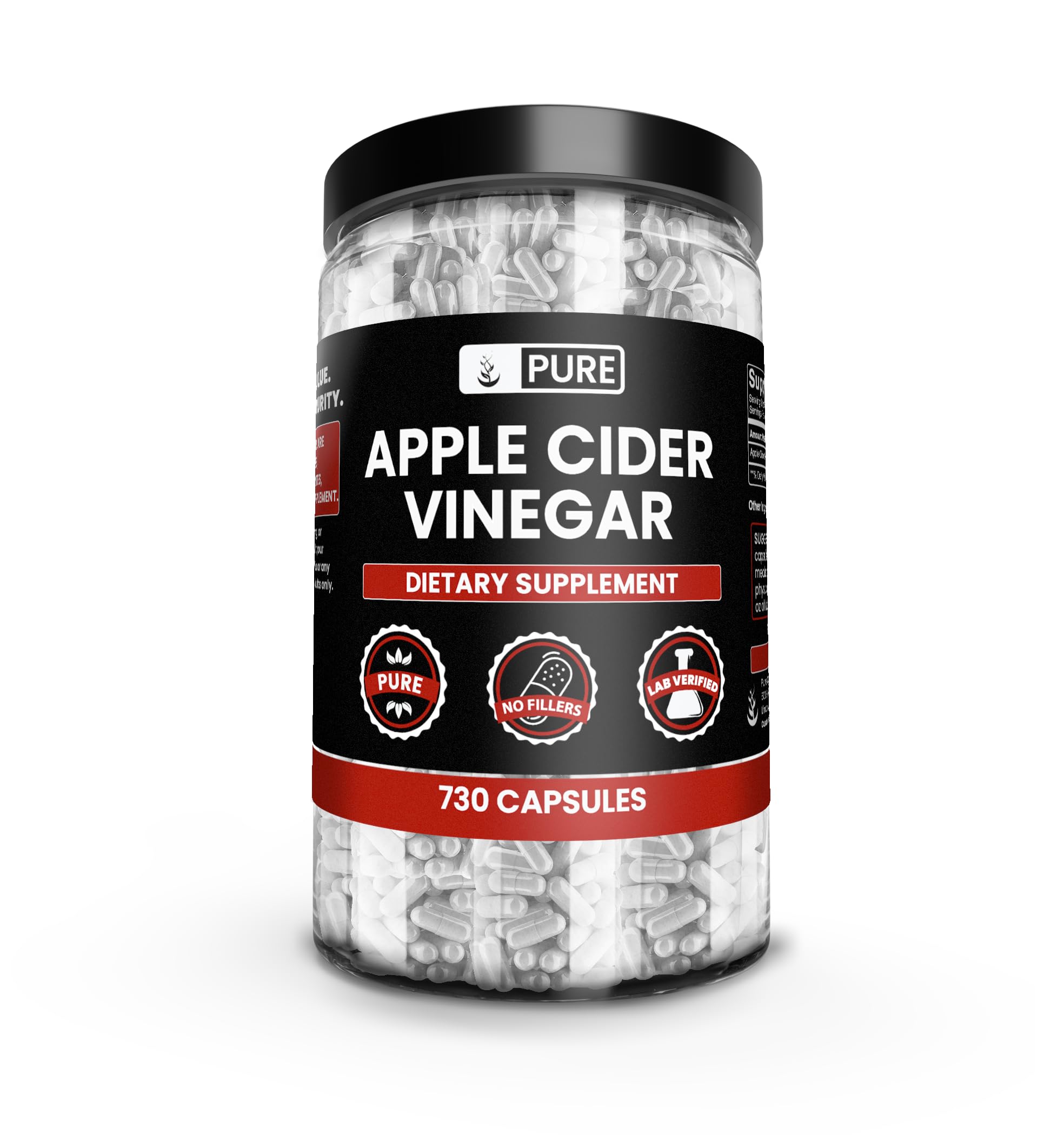 PURE ORIGINAL INGREDIENTS bottle front view showing clean label and capsule count benefit