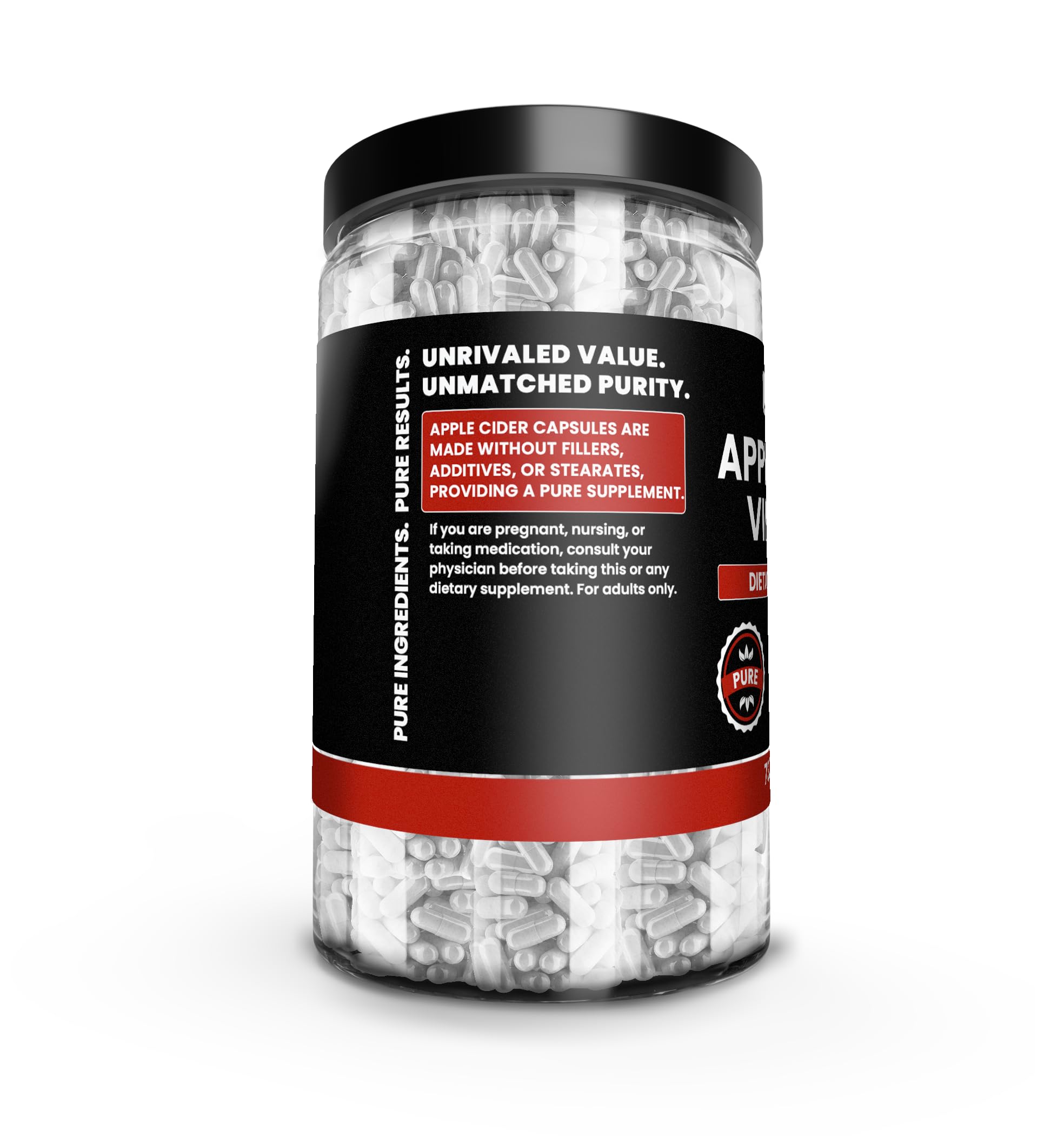 PURE ORIGINAL INGREDIENTS label detail highlighting single-ingredient purity and transparency benefit