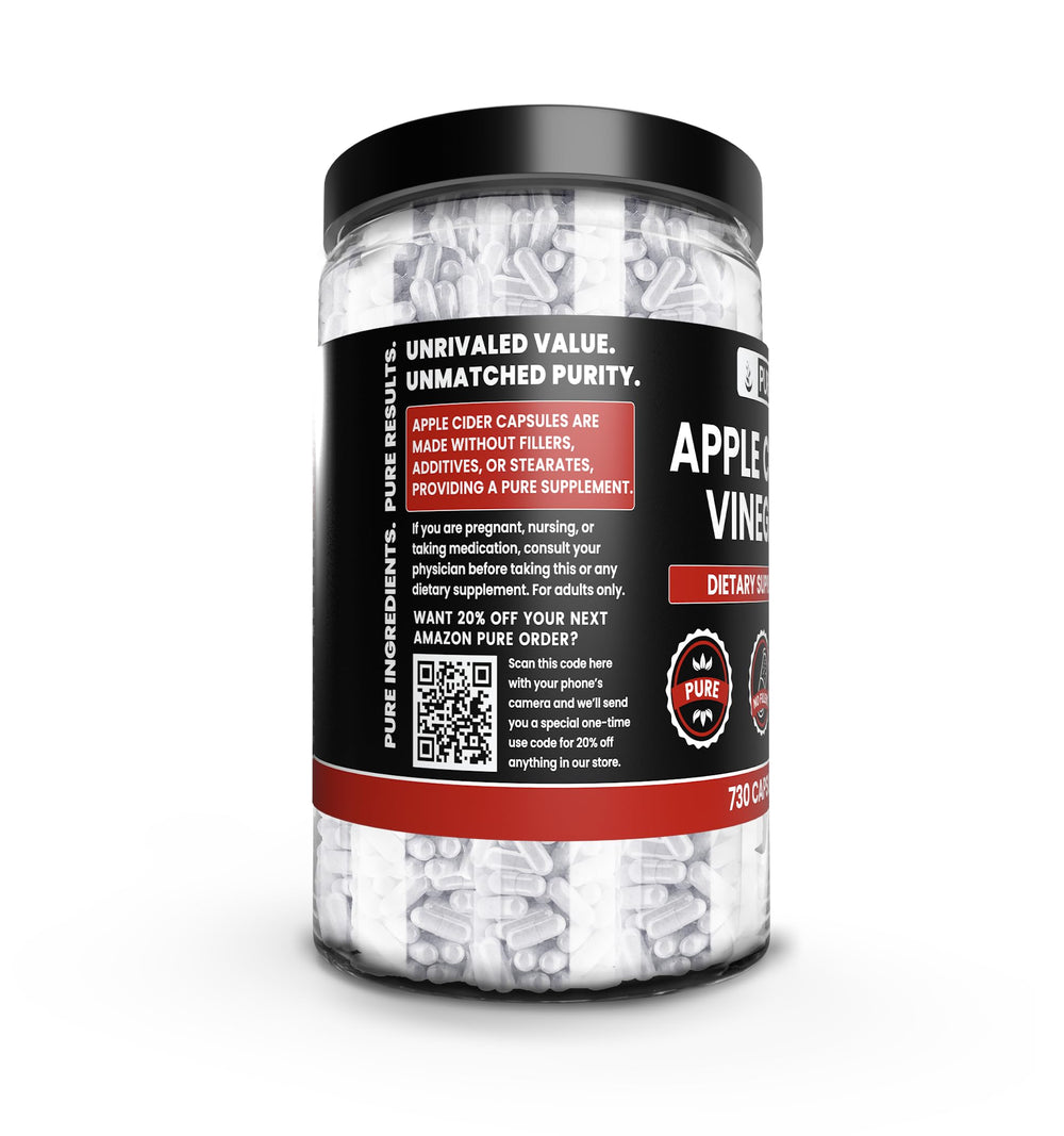 Pure Original Ingredients Apple Cider Vinegar label detail highlighting no additives.