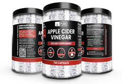 Pure Original Ingredients Apple Cider Vinegar capsules on table ready to take.