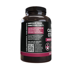 Pure Original Calcium Citrate capsules close-up, single-ingredient supplement