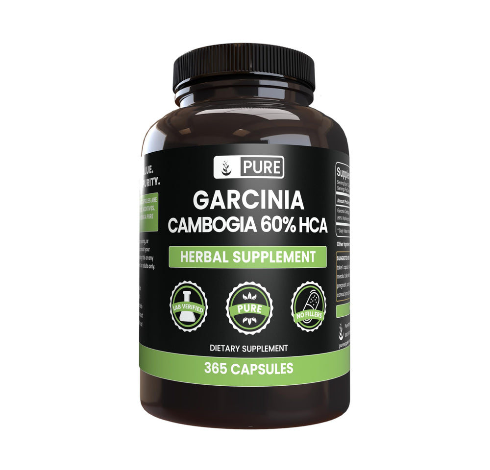 Pure Original Ingredients Garcinia Cambogia bottle with pure, undiluted capsules.