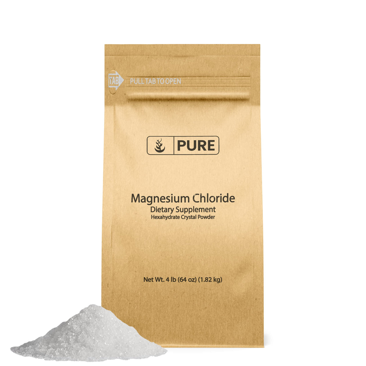 Pure Original Ingredients magnesium chloride powder bottle shows purity for simple daily supplementation