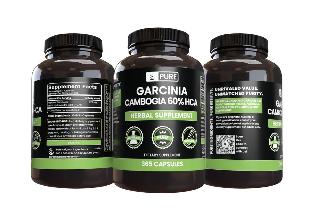 Pure Original Ingredients no-fillers label communicates purity and simplicity.