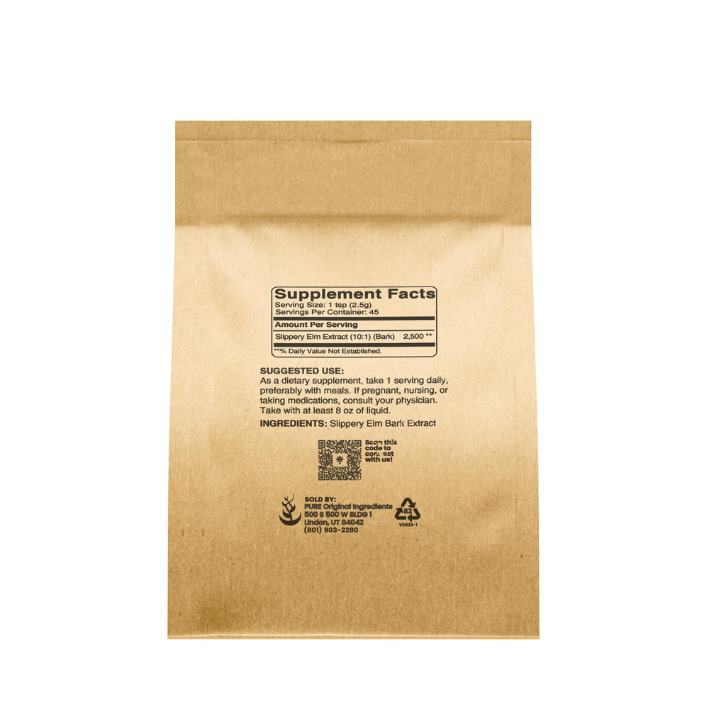 Slippery Elm powder being whisked into hot water for a simple drink.