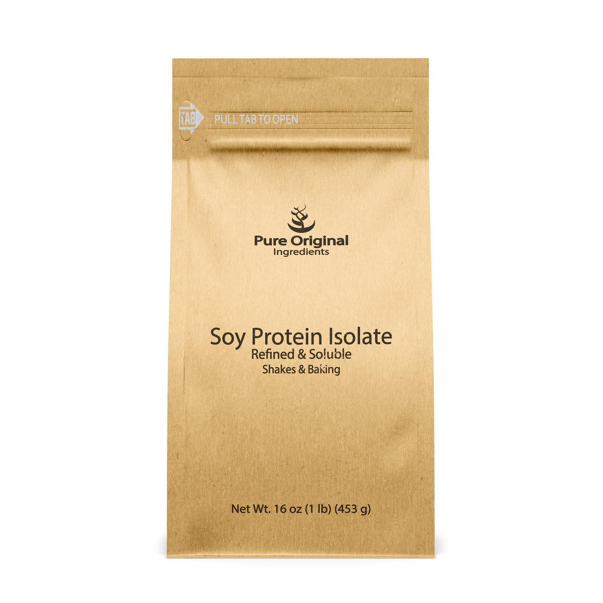 Pure Original Ingredients Soy Protein Isolate bag suitable for shakes and baking.