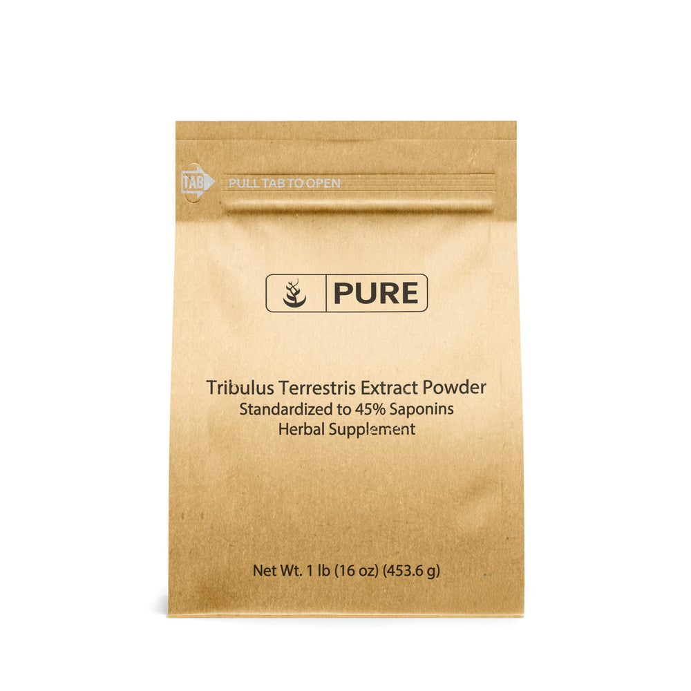 Pure Original Ingredients Tribulus Terrestris powder bottle, simple single-ingredient purity for smoothies.