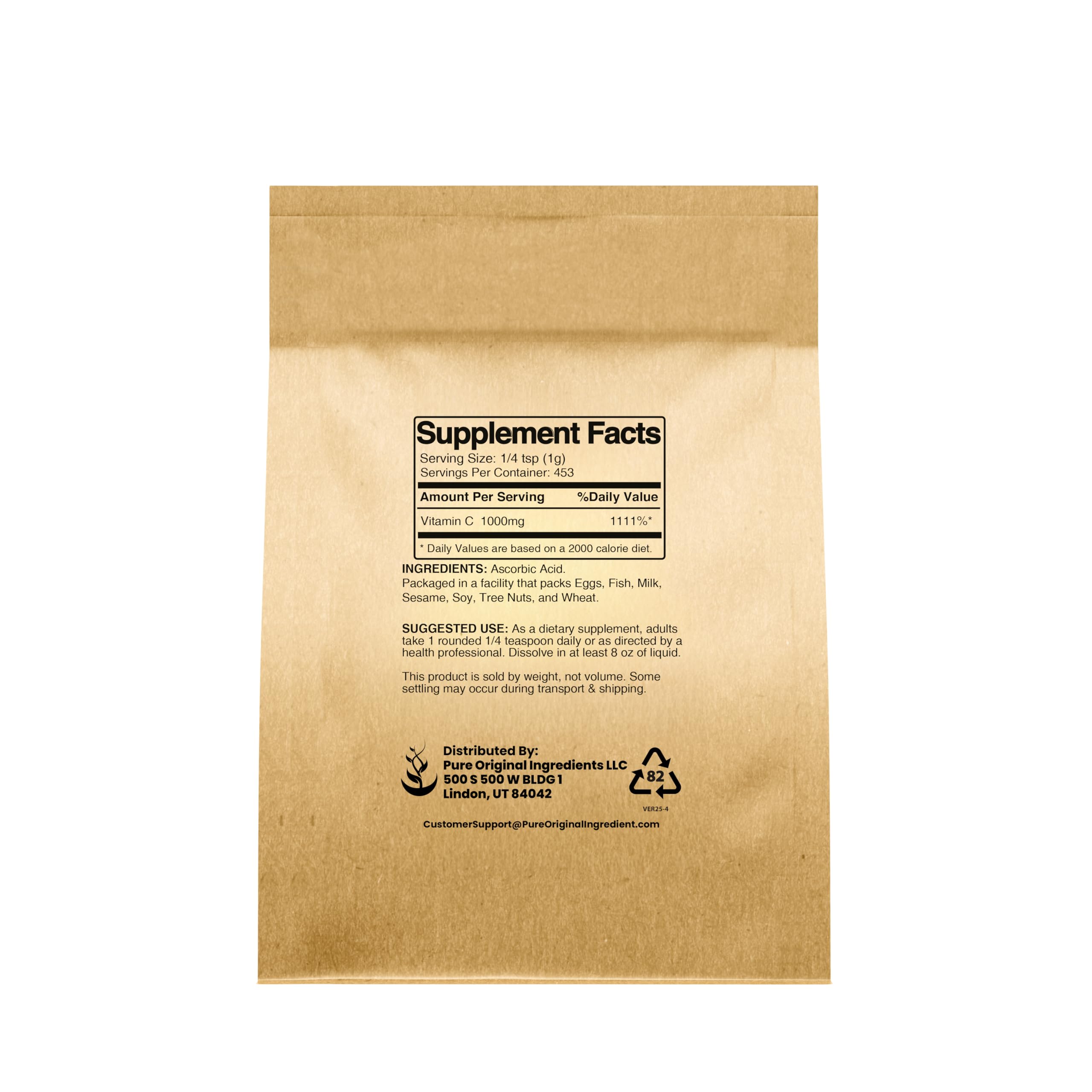 Pure Original Ingredients Vitamin C Powder dissolves in lotion for easy DIY skincare.