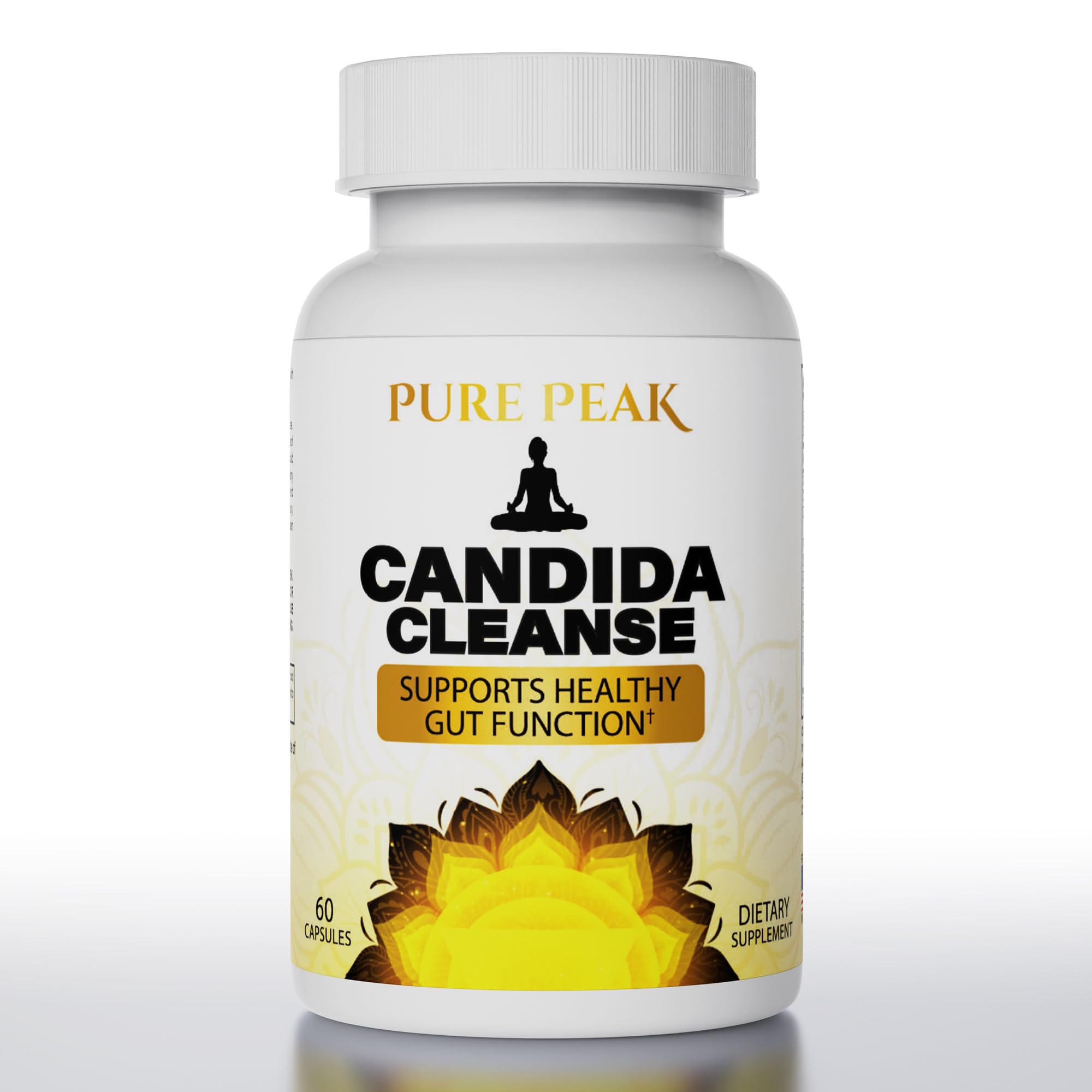 Pure Peak Candida Cleanse bottle front for daily gut balance.