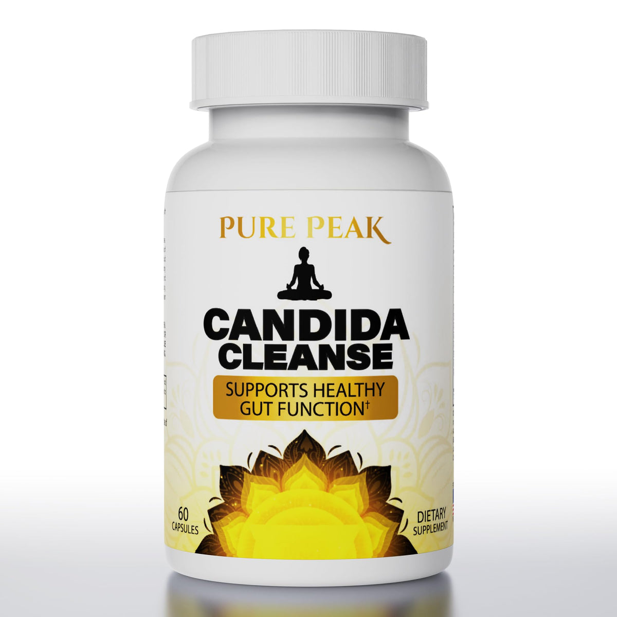 Pure Peak Candida Cleanse bottle front for daily gut balance.
