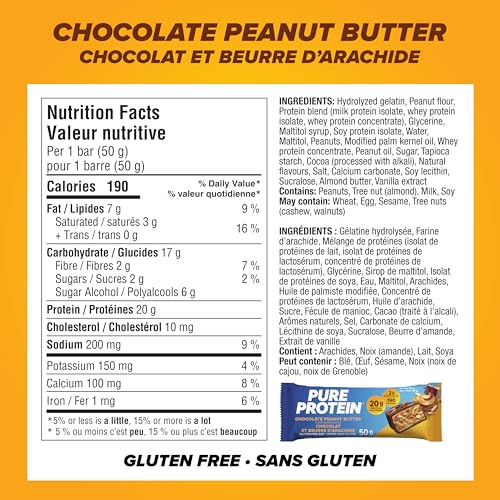 Pure Protein bar in resealable pouch for fresh, convenient snacking.