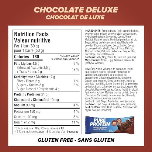 Pure Protein bar packaging shows 6-count box, convenient for meal prep