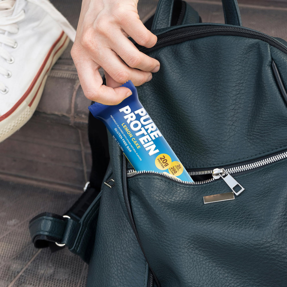 Pure Protein Lemon Cake bar breakfast snack idea for busy mornings