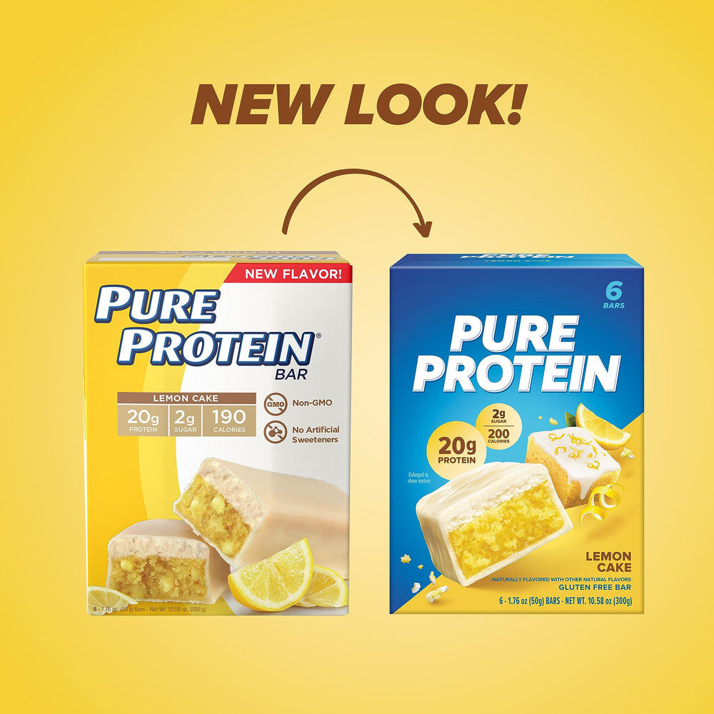 Pure Protein Lemon Cake bar wrapped, convenient on-the-go workout fuel