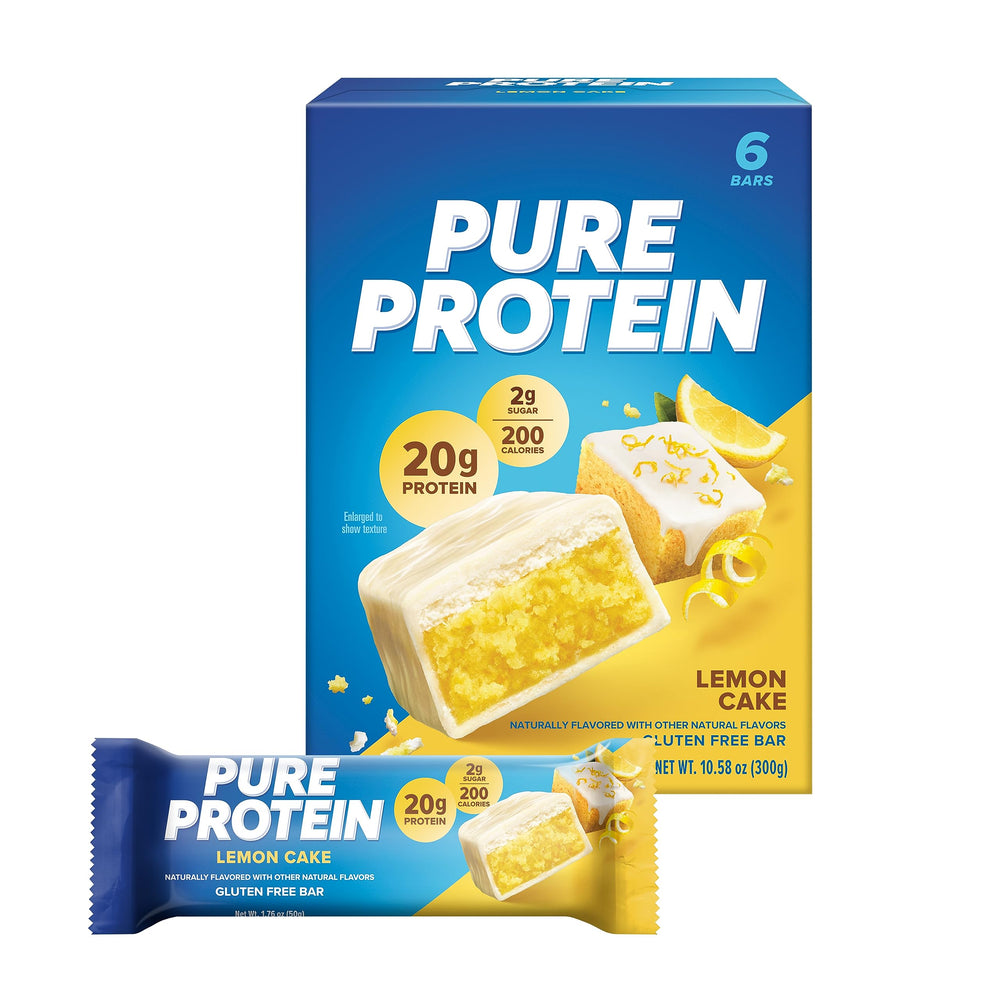 Pure Protein Lemon Cake bars pack for a protein-rich snack
