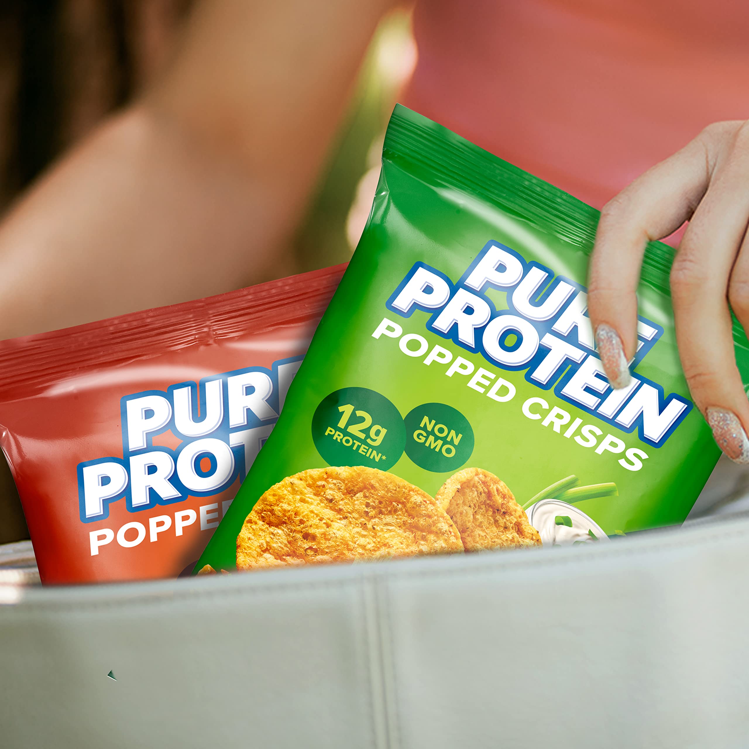 Pure Protein Popped Crisps on-the-go pack for portable snacking