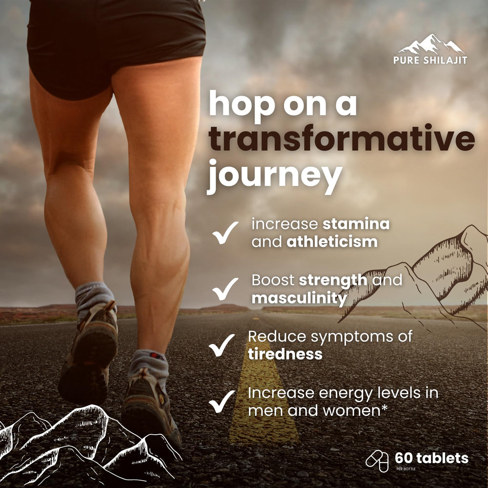 Pure Shilajit energy boost during workouts representing enhanced stamina and focus.