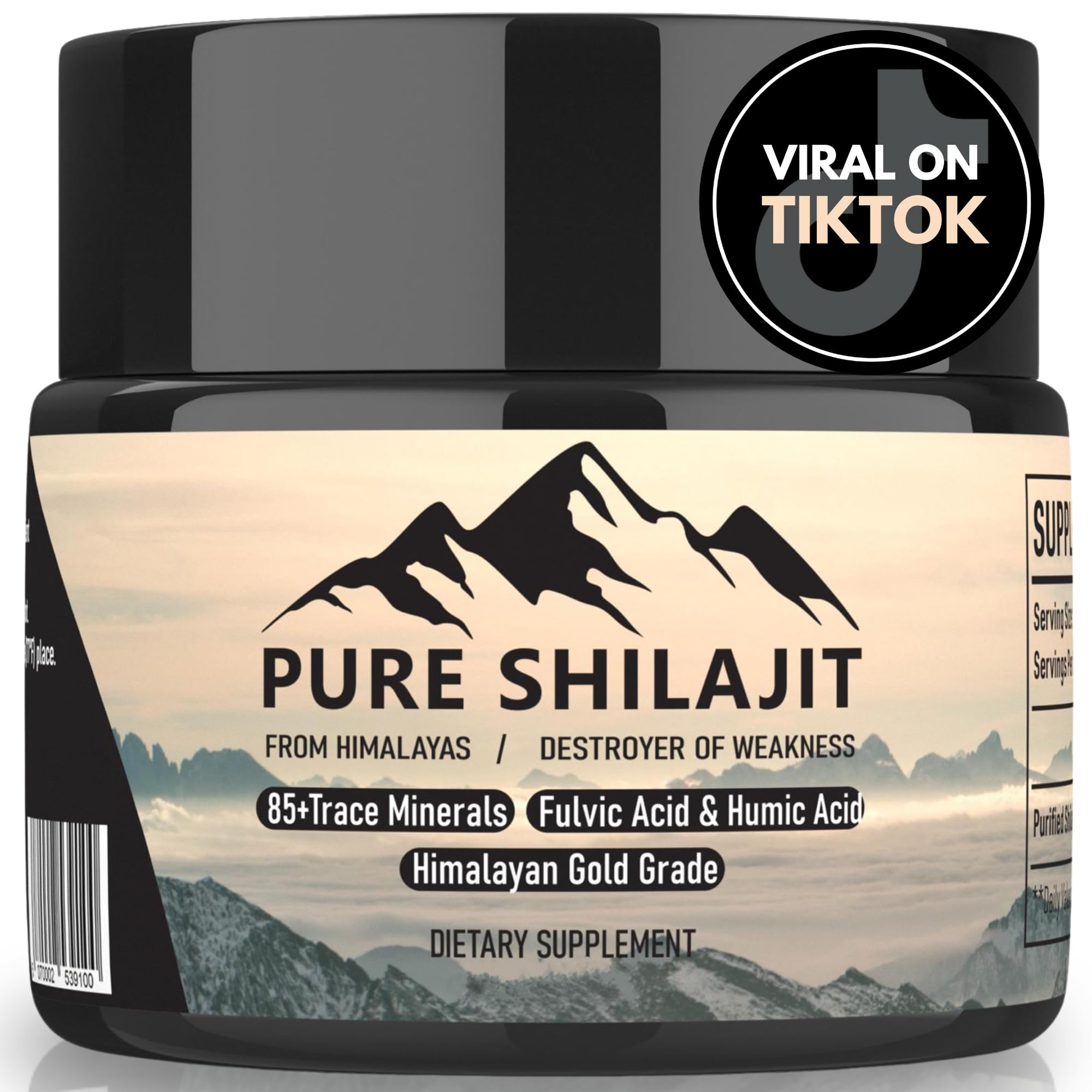 Pure Shilajit Himalayan resin jar close-up showing golden mineral-rich texture for daily energy support.