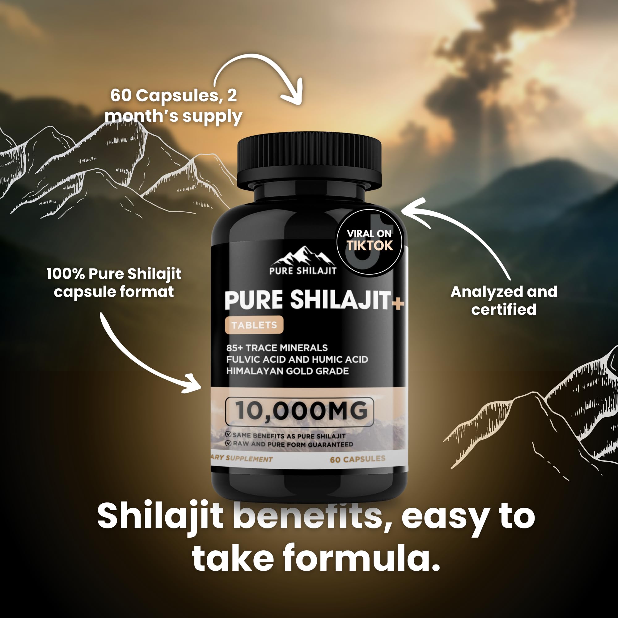 Pure Shilajit origin Himalayas illustrating pure resin source for natural vitality.