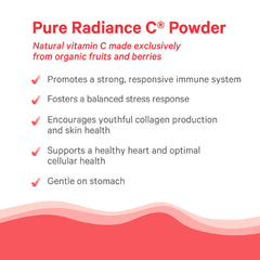 Pure Radiance C bottle with Made in USA seal and B Corp badge