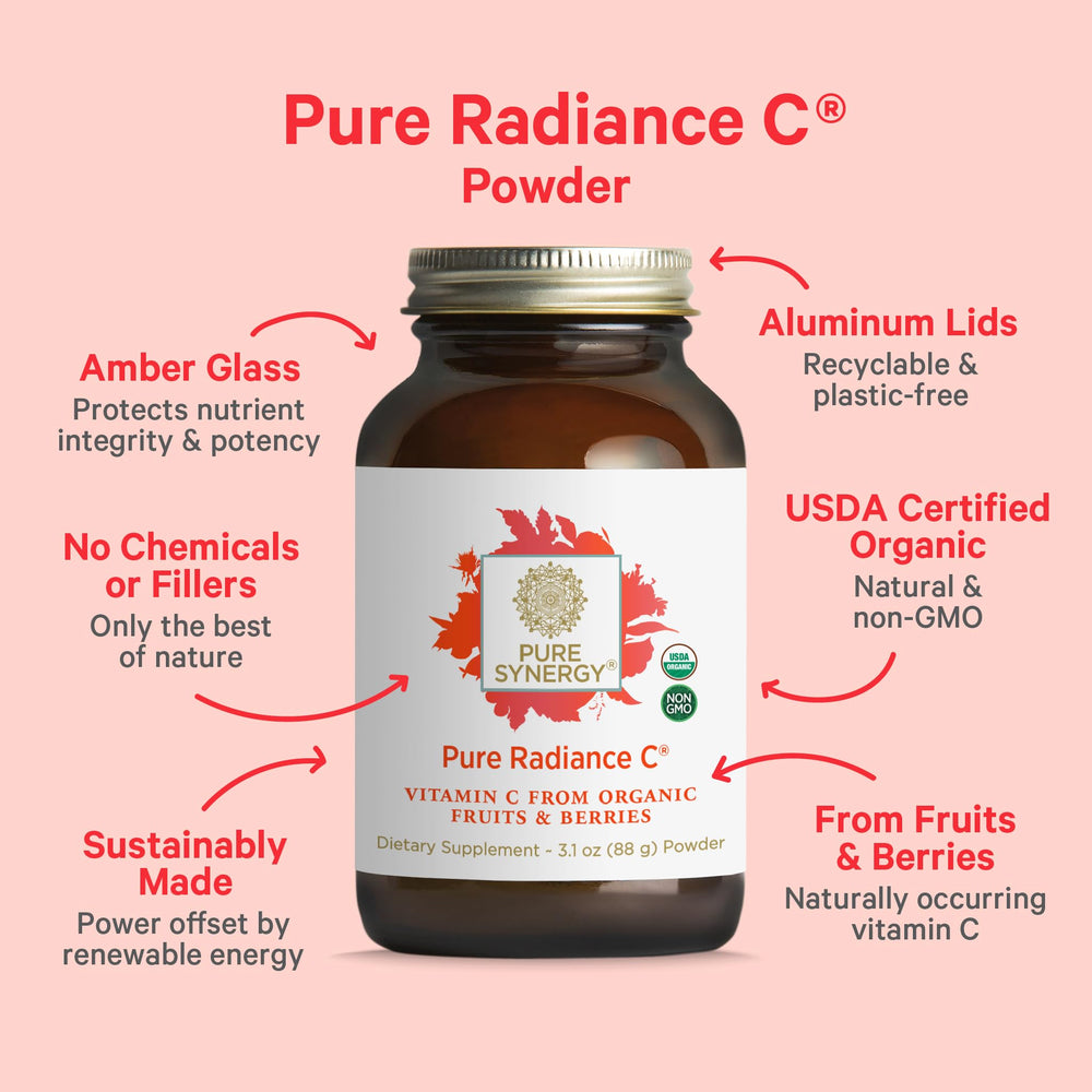 Close-up of Pure Radiance C organic camu camu and berries