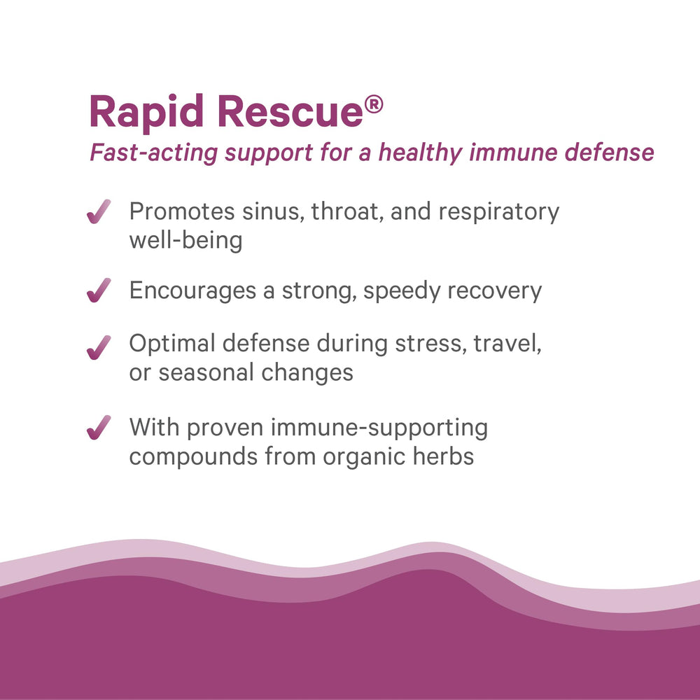 PURE SYNERGY Rapid Rescue packaging on kitchen counter for daily routine.