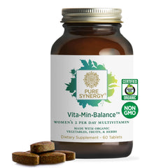 Pure Synergy Vita-Min-Balance bottle front for daily wellness