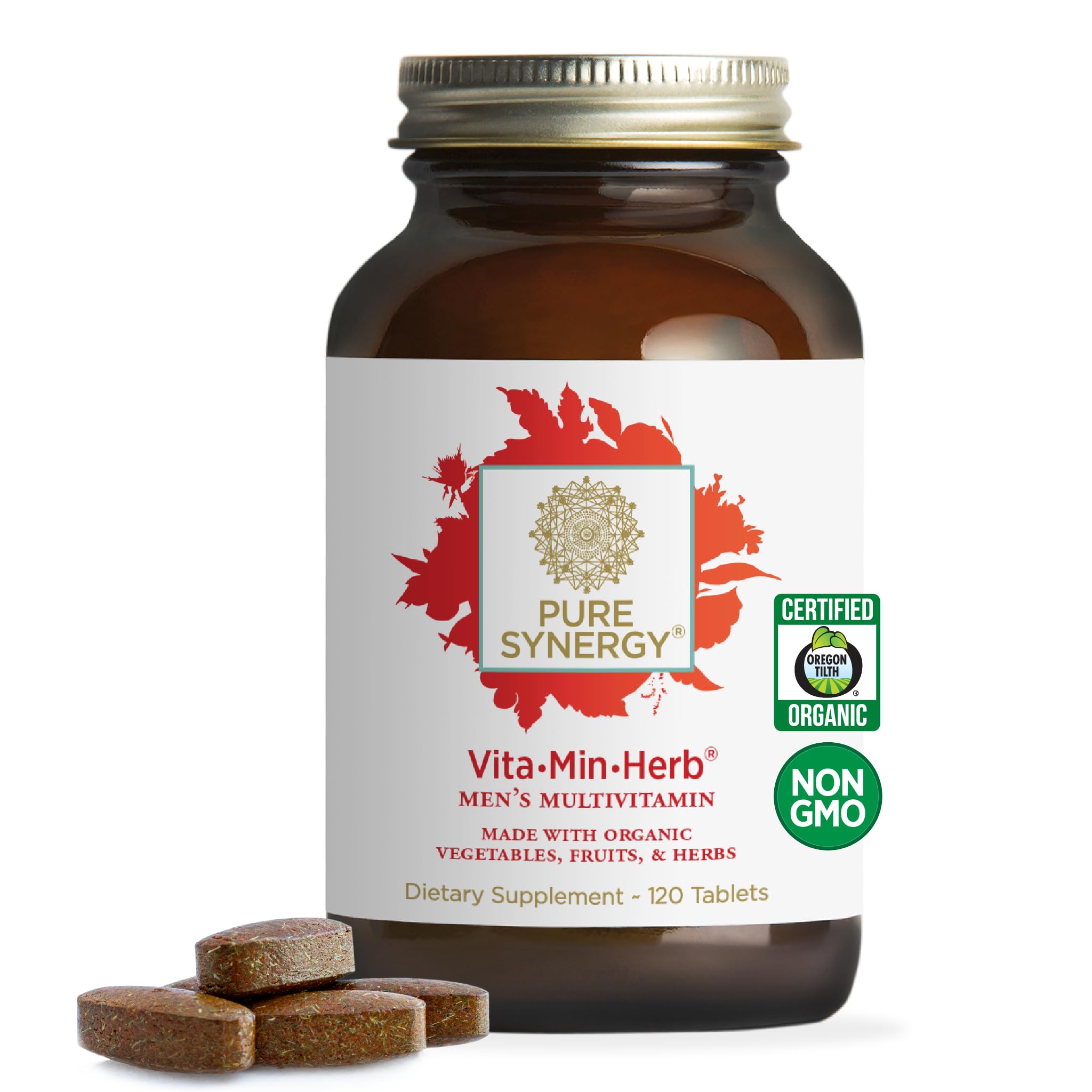 Pure Synergy Vita-Min-Herb bottle for daily energy and immune support.