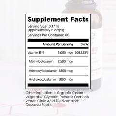 Pure TheraPro B12 sublingual drop highlights fast uptake under the tongue.