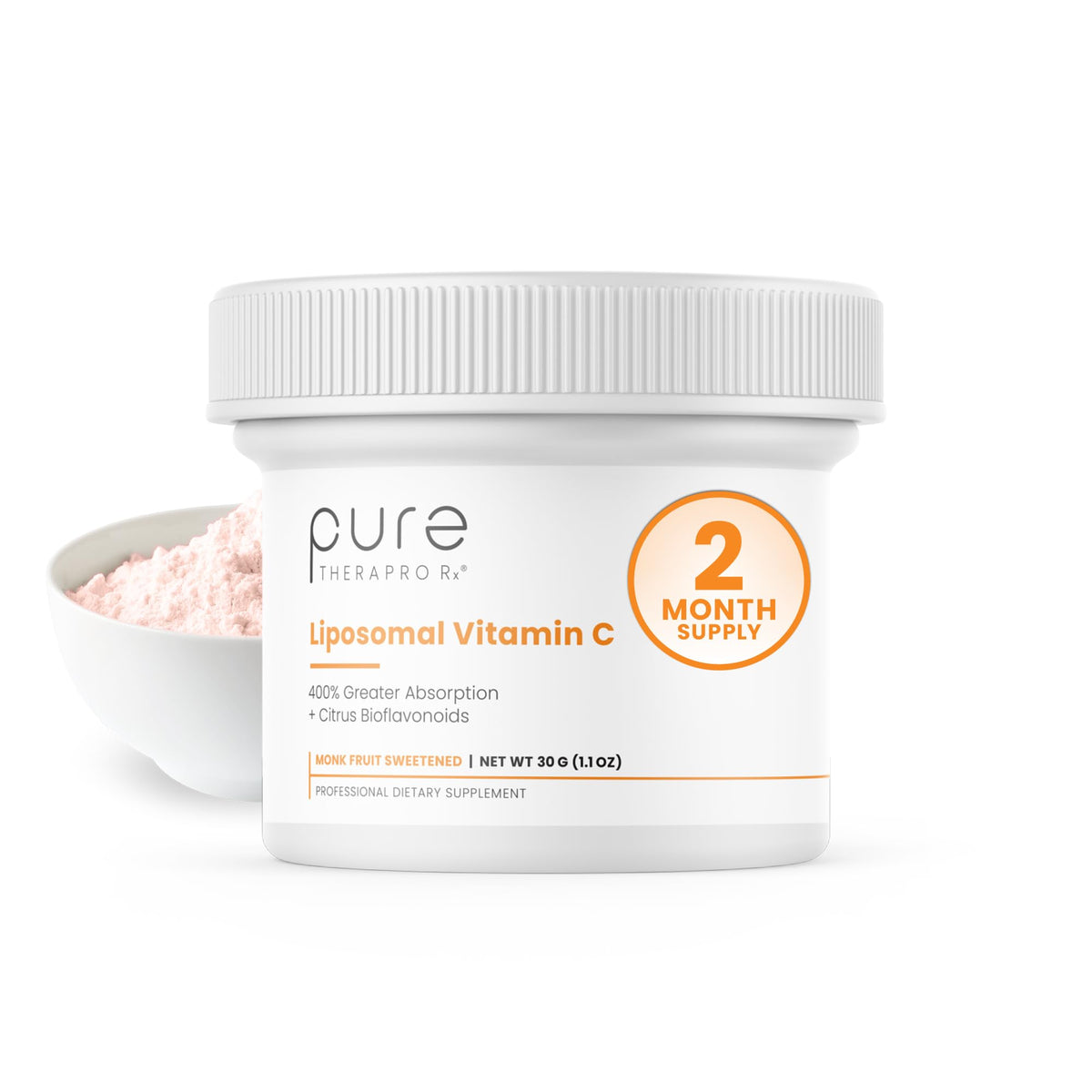 Pure Therapro Rx 100% Liposomal Vitamin C powder bottle may support immune function.