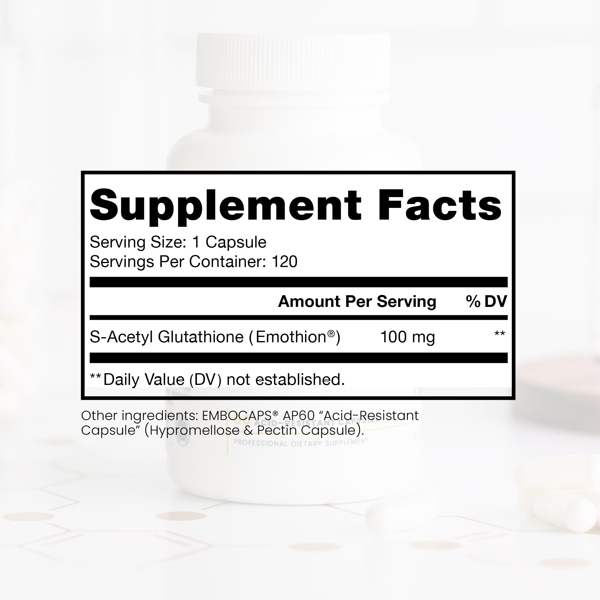 Close-up of Embocaps acid-resistant capsules protecting ingredients.