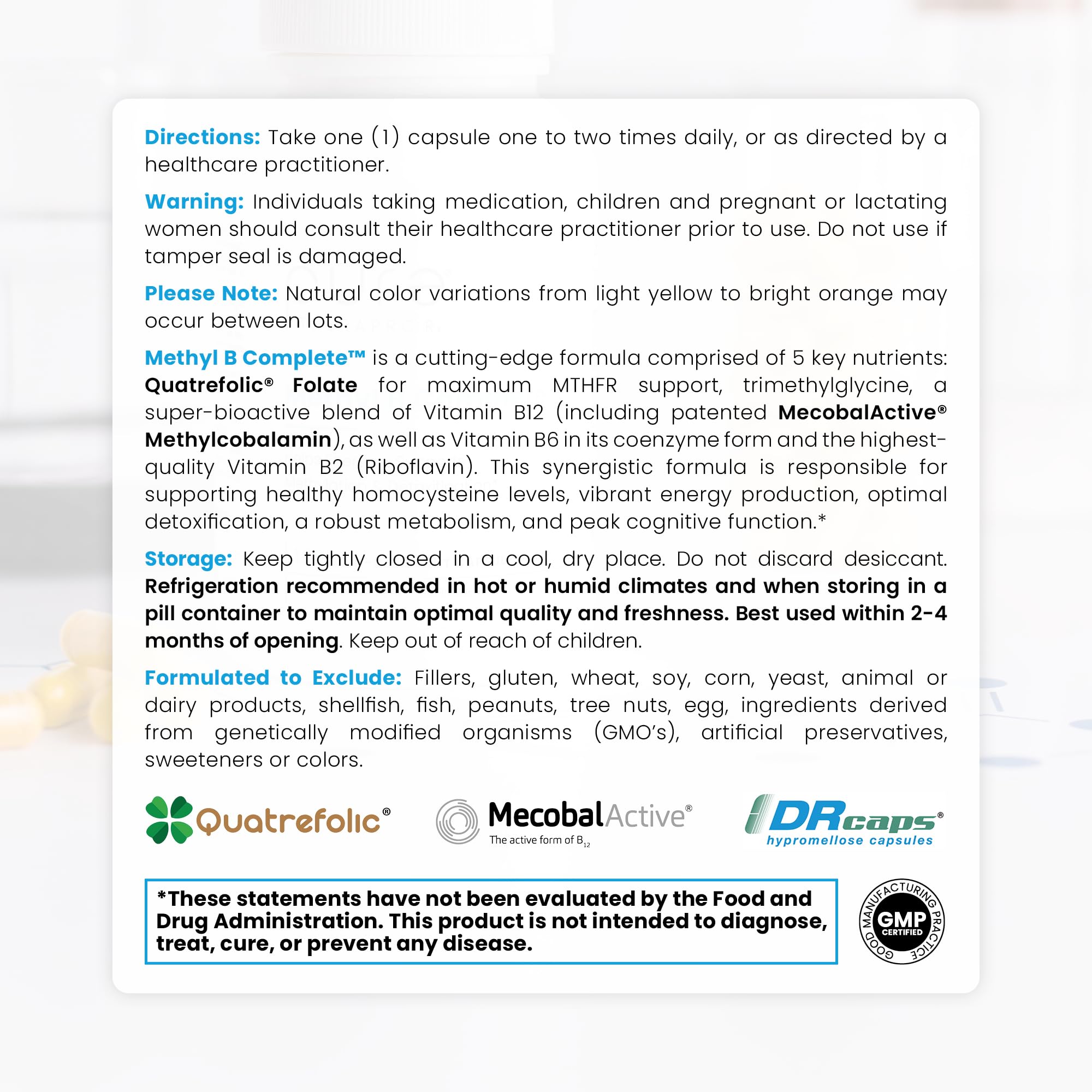 Pure Therapro Rx Five MTHF capsules close-up for bioactive folate support.